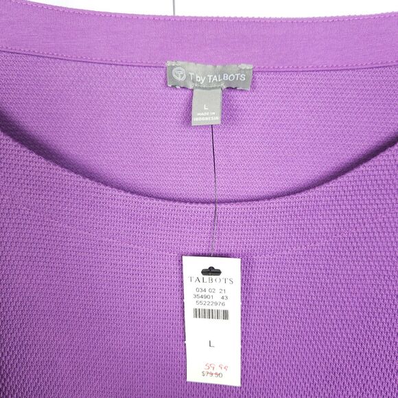 NWT Talbots Womens Large Purple Crewneck Athletic Top Sweatshirt Pullover - Picture 2 of 7